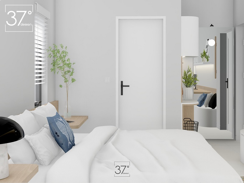 thiết kế căn hộ chung cư 50m2 2 phòng ngủ