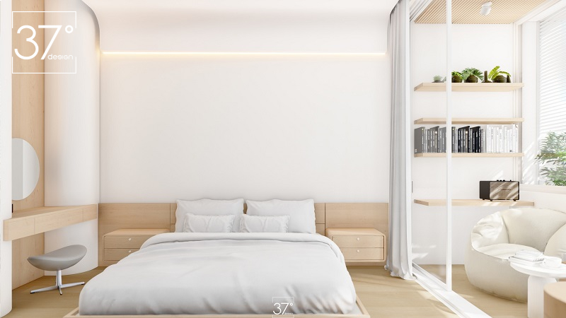 thiết kế căn hộ chung cư 50m2 2 phòng ngủ