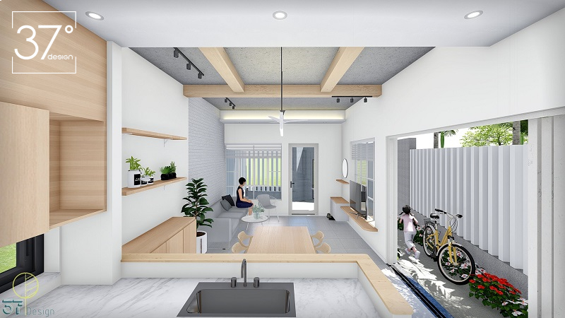 thiết kế căn hộ chung cư 50m2 2 phòng ngủ