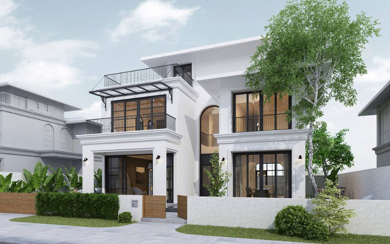 thiết kế biệt thự 2 tầng