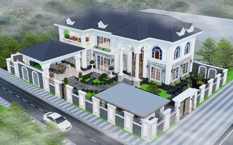 thiết kế biệt thự 500m2