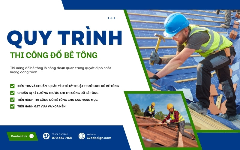Quy trình thi công đổ bê tông và bảo dưỡng bê tông