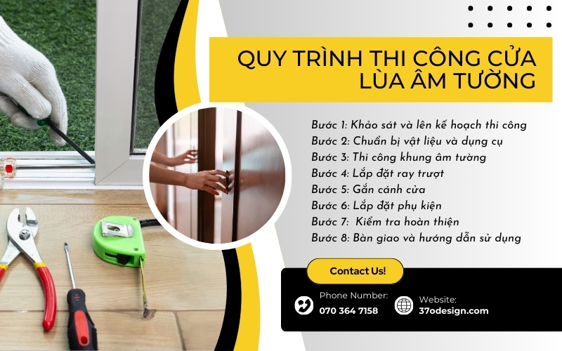 thi công cửa lừa âm tường
