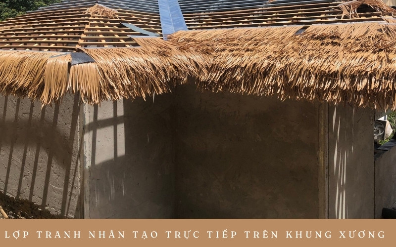 thi công mái lợp tranh nhân tạo