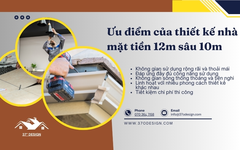 thiết kế nhà mặt tiền 12m sâu 10m