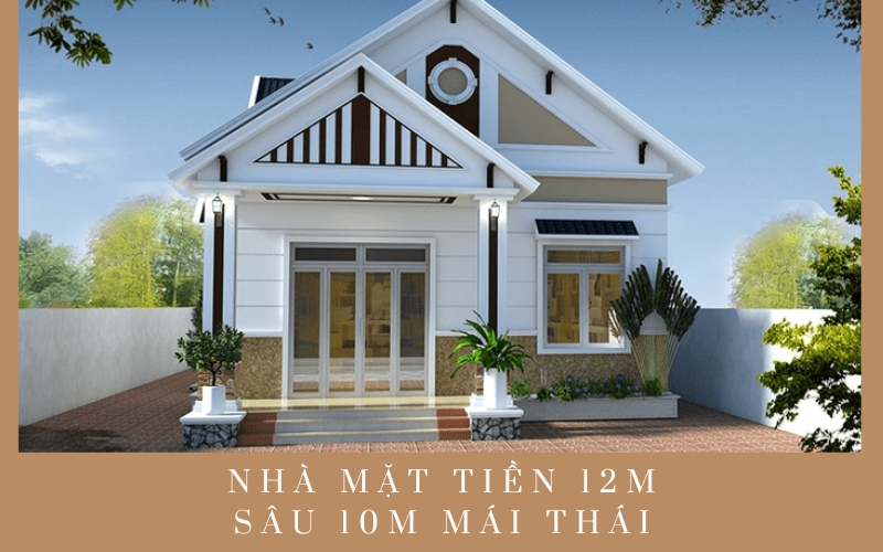 thiết kế nhà mặt tiền 12m sâu 10m